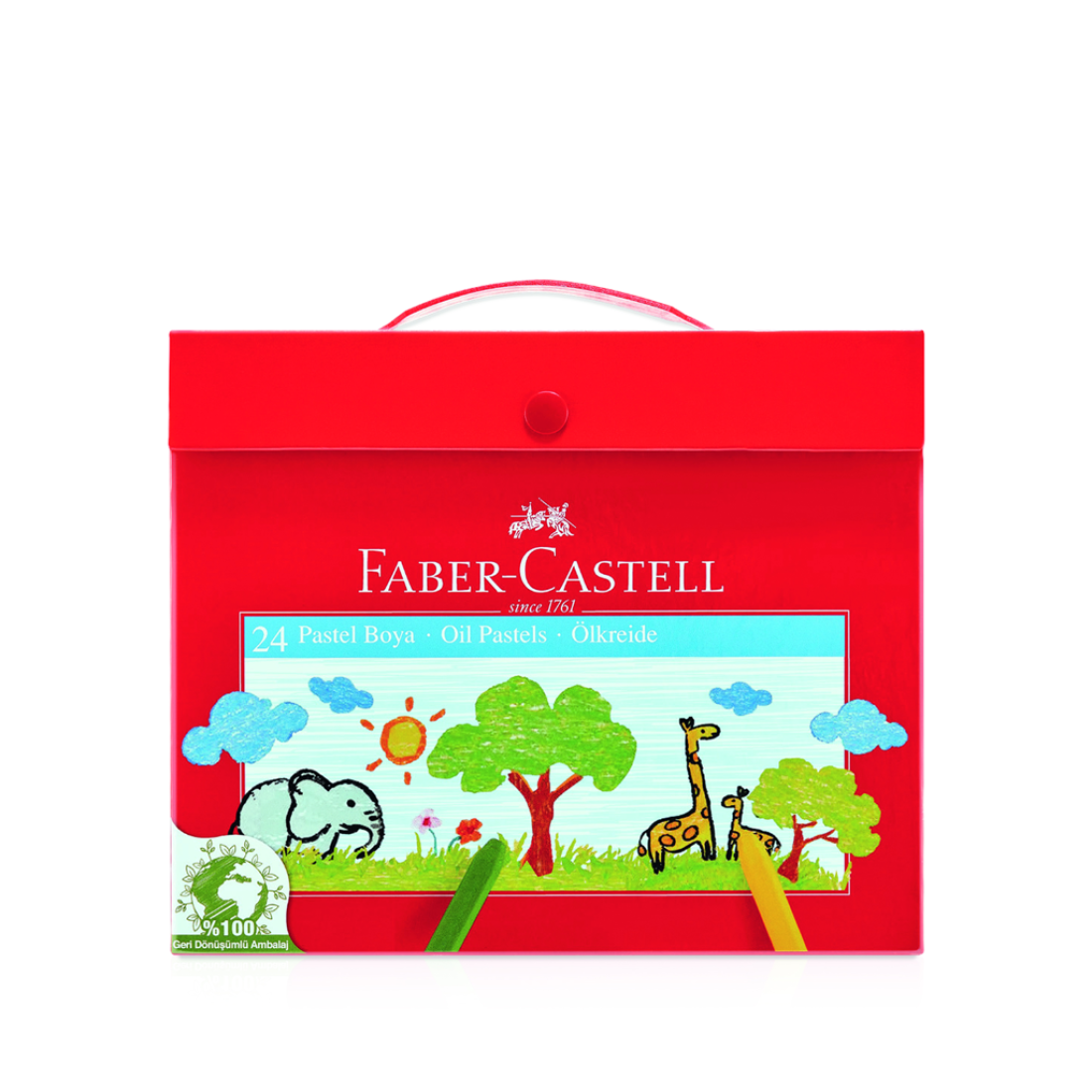 Pastel Boya 24 Renk Karton Çantalı Faber Castel