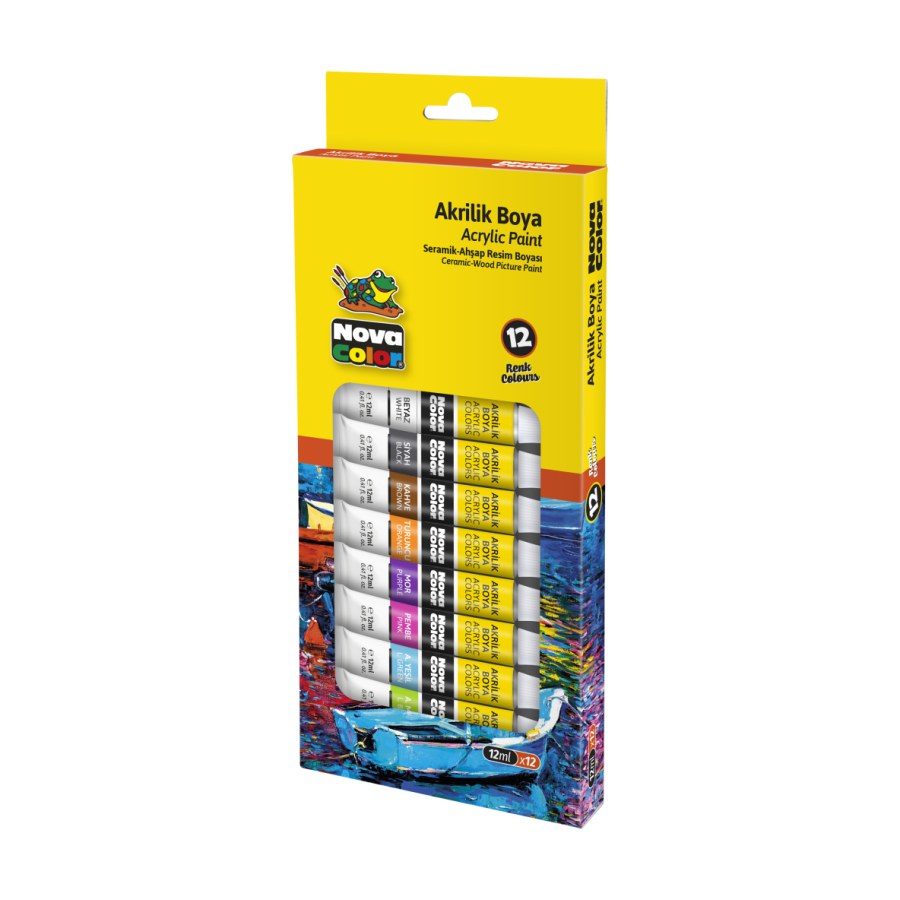 Akrilik Boya 12 Renk Tup Nova Color
