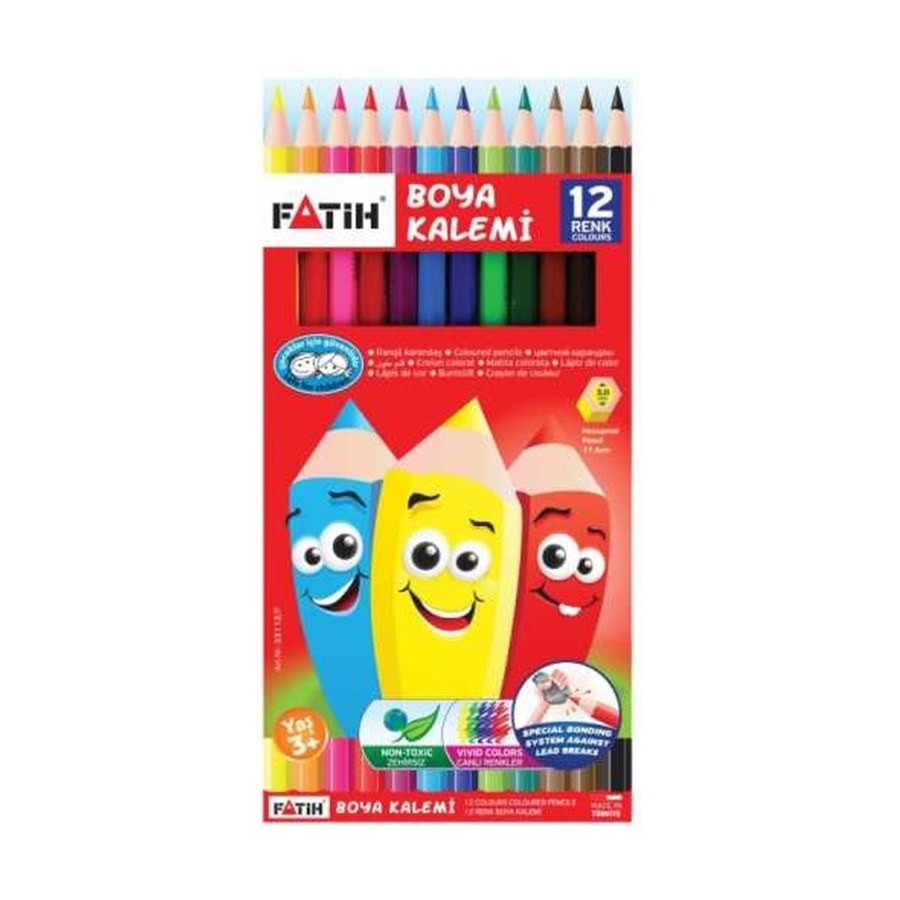 Boya Kalemi 12 Renk Tam Boy Fatih