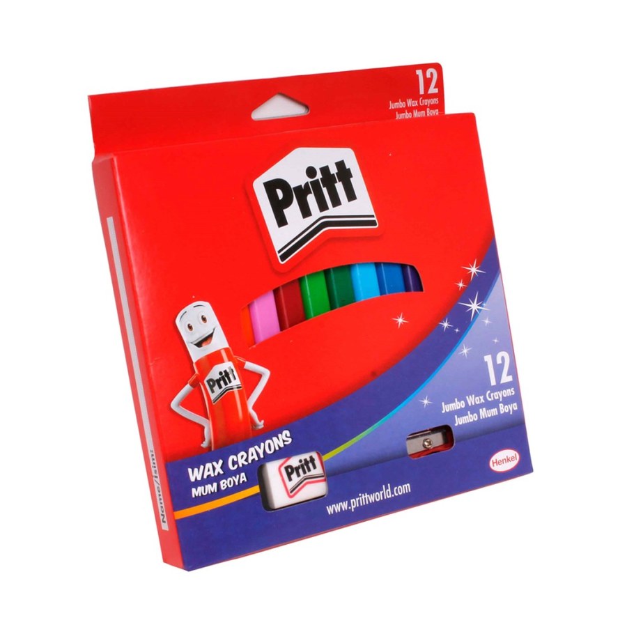 Mum Boya 12 Renk Jumbo Üçgen Silinebilir Pritt