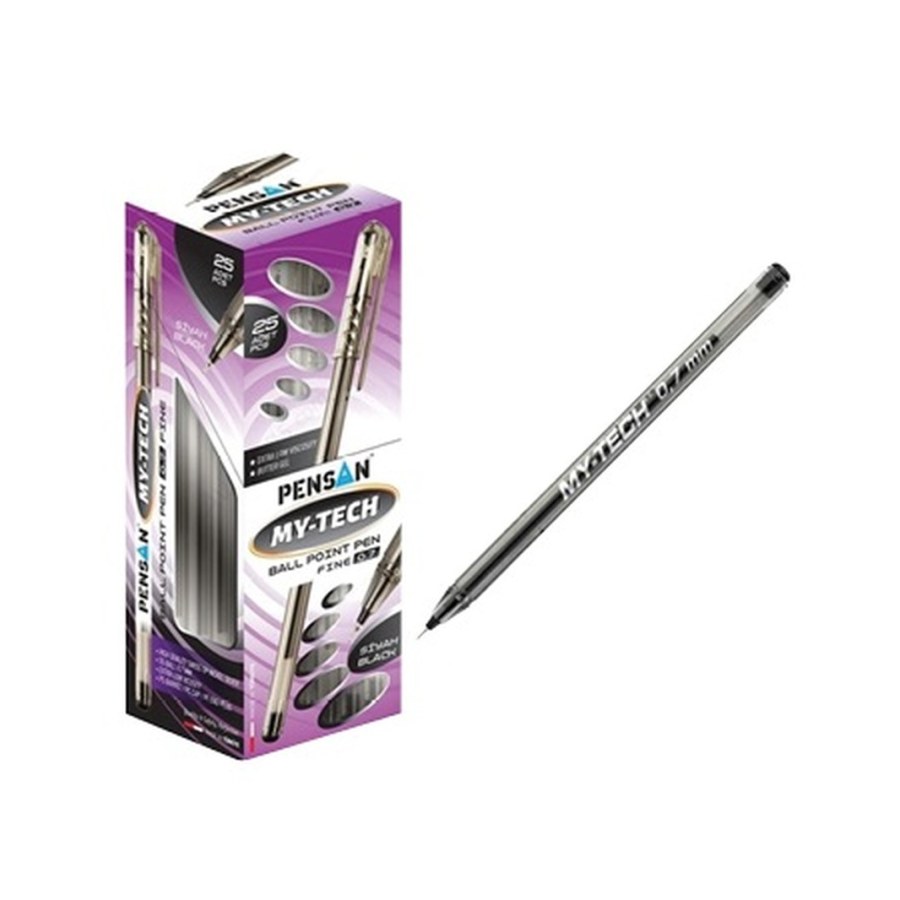 Pensan My-tech Tükenmez 07 MM Siyah 25 LI Paket
