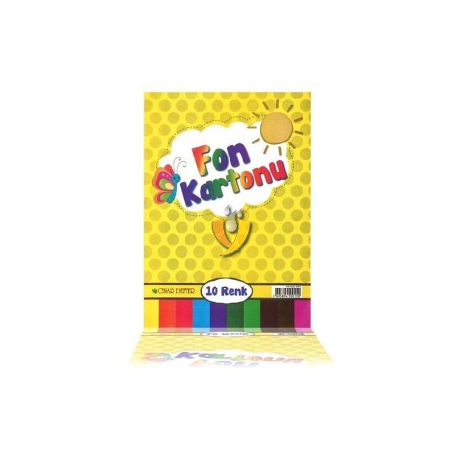 Fon Kartonu 10 Renk Karışık 24x34 Çınar