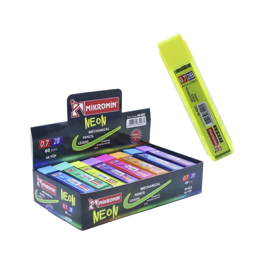 0.7 MM Kalem Ucu 2B 60 MM 20 LI Neon M-602 Mikro