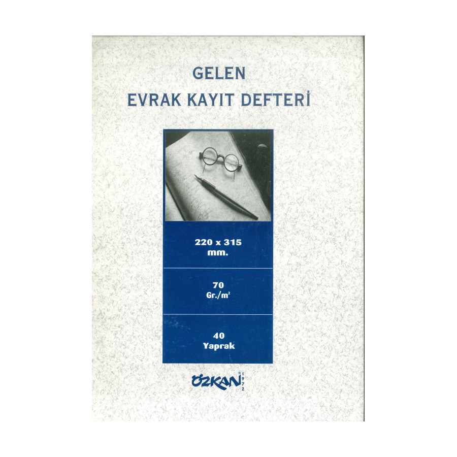 Gelen Evrak Kayıt Defteri 40 YP Özkan