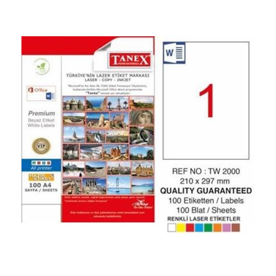 Tanex Etiket Tw 2000 Vıp Şeffaf Lazer Etiket 210-2