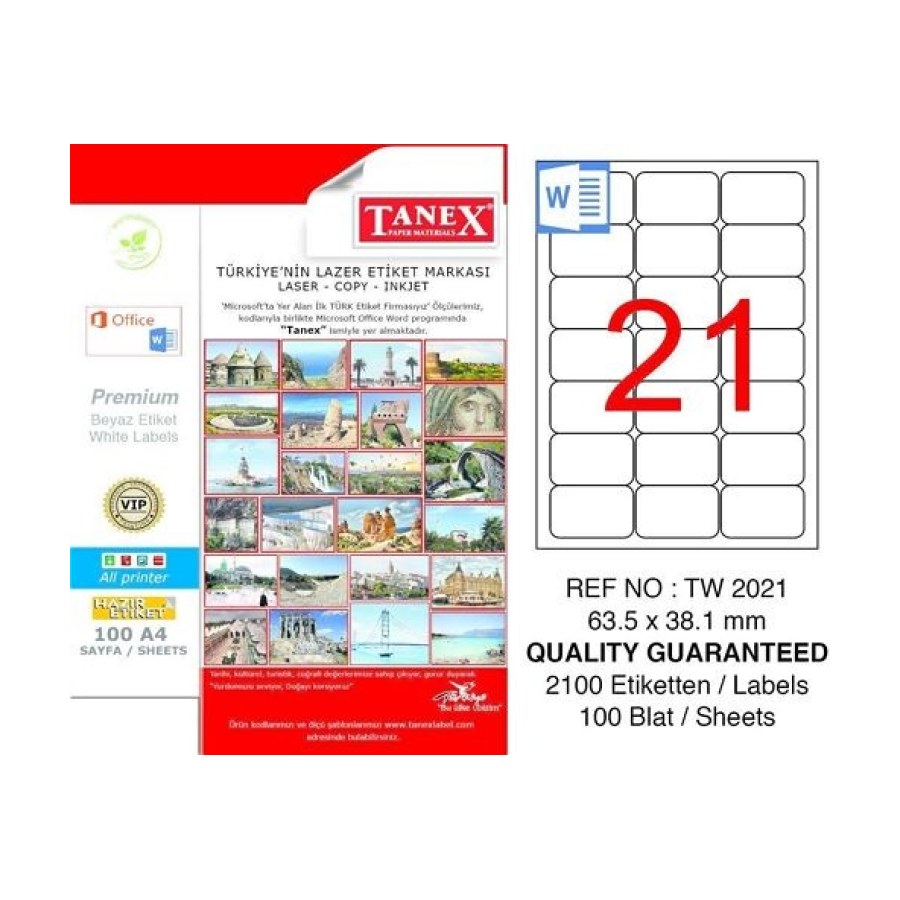 Tanex Lazer Etiket 63-38 Tw 2021